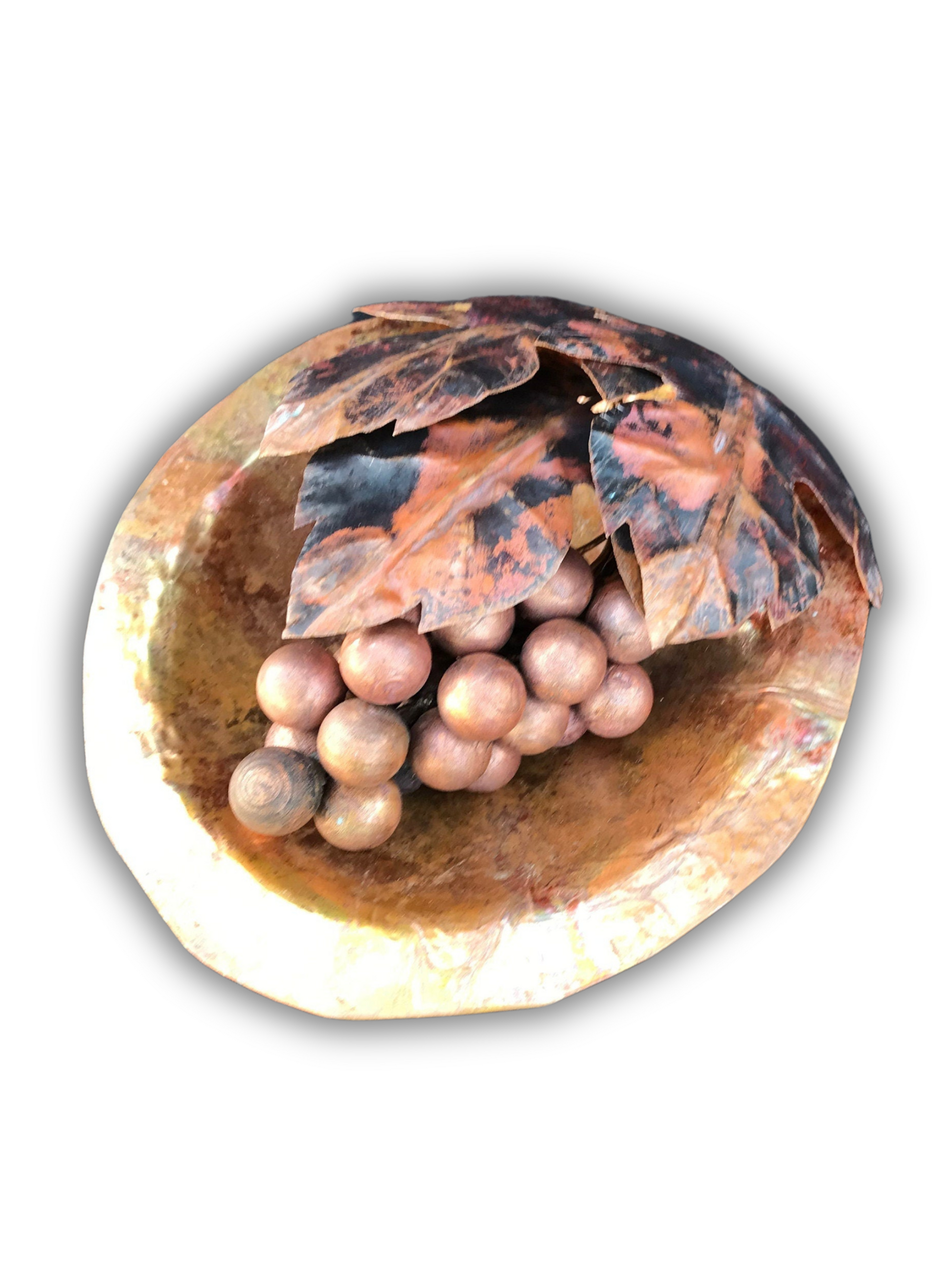 Image of Copper Grapes and Bowl
with white background.