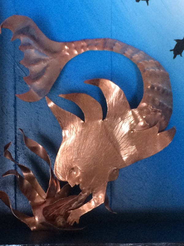 Copper Mermaid Sculpture