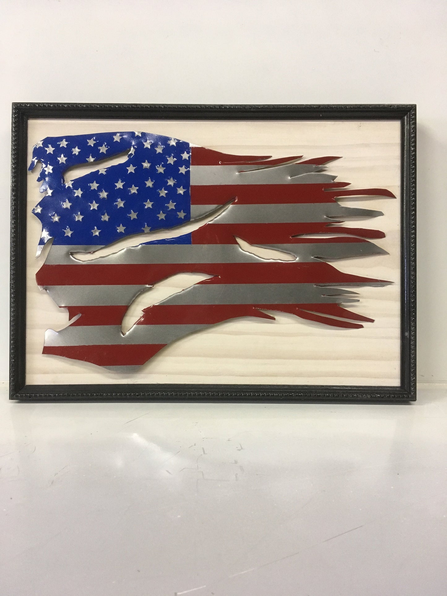 U.S. Distressed Stainless Steel Flag