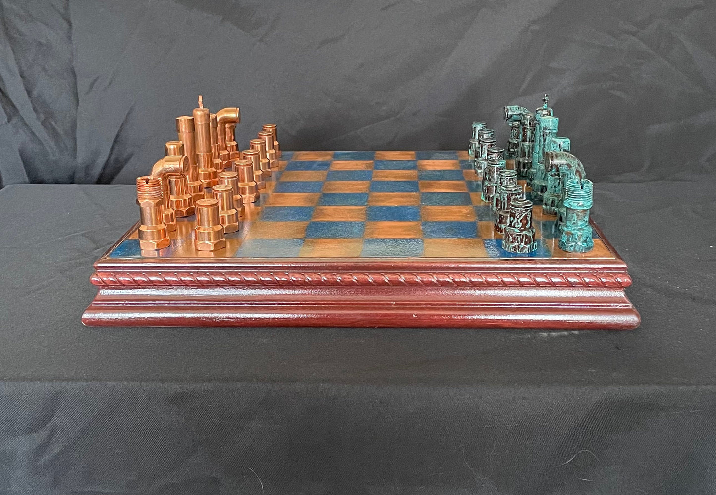 Ice Blue Copper Chess Set