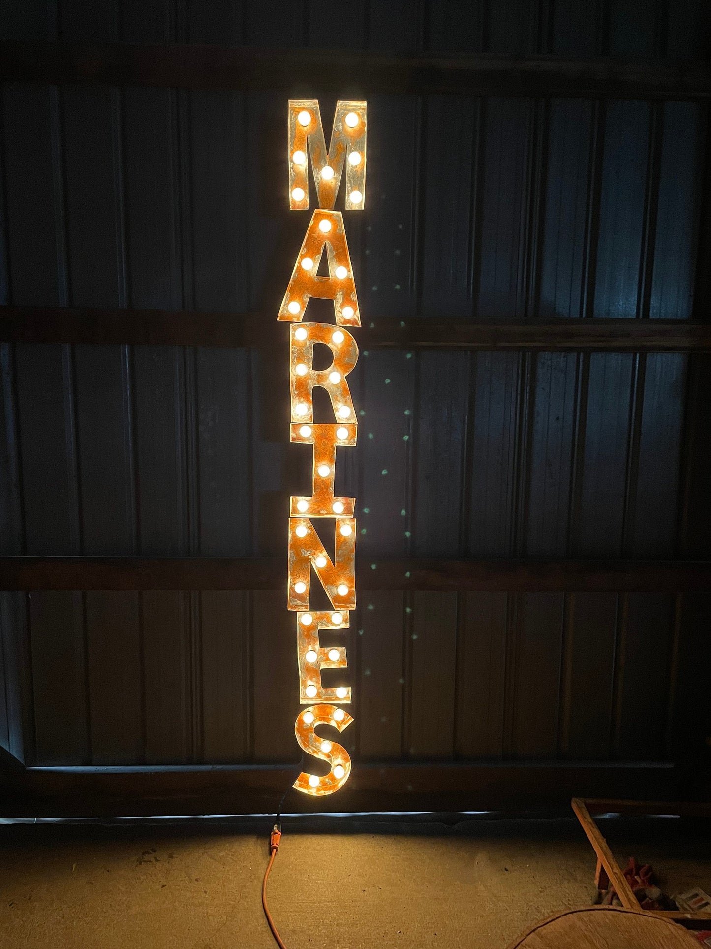 Distressed Lighted Veteran Signs