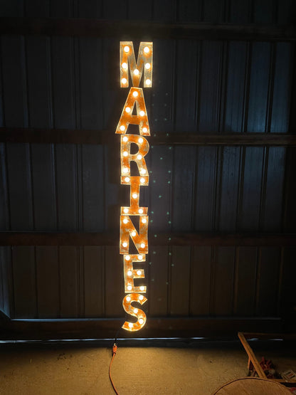 Distressed Lighted Veteran Signs