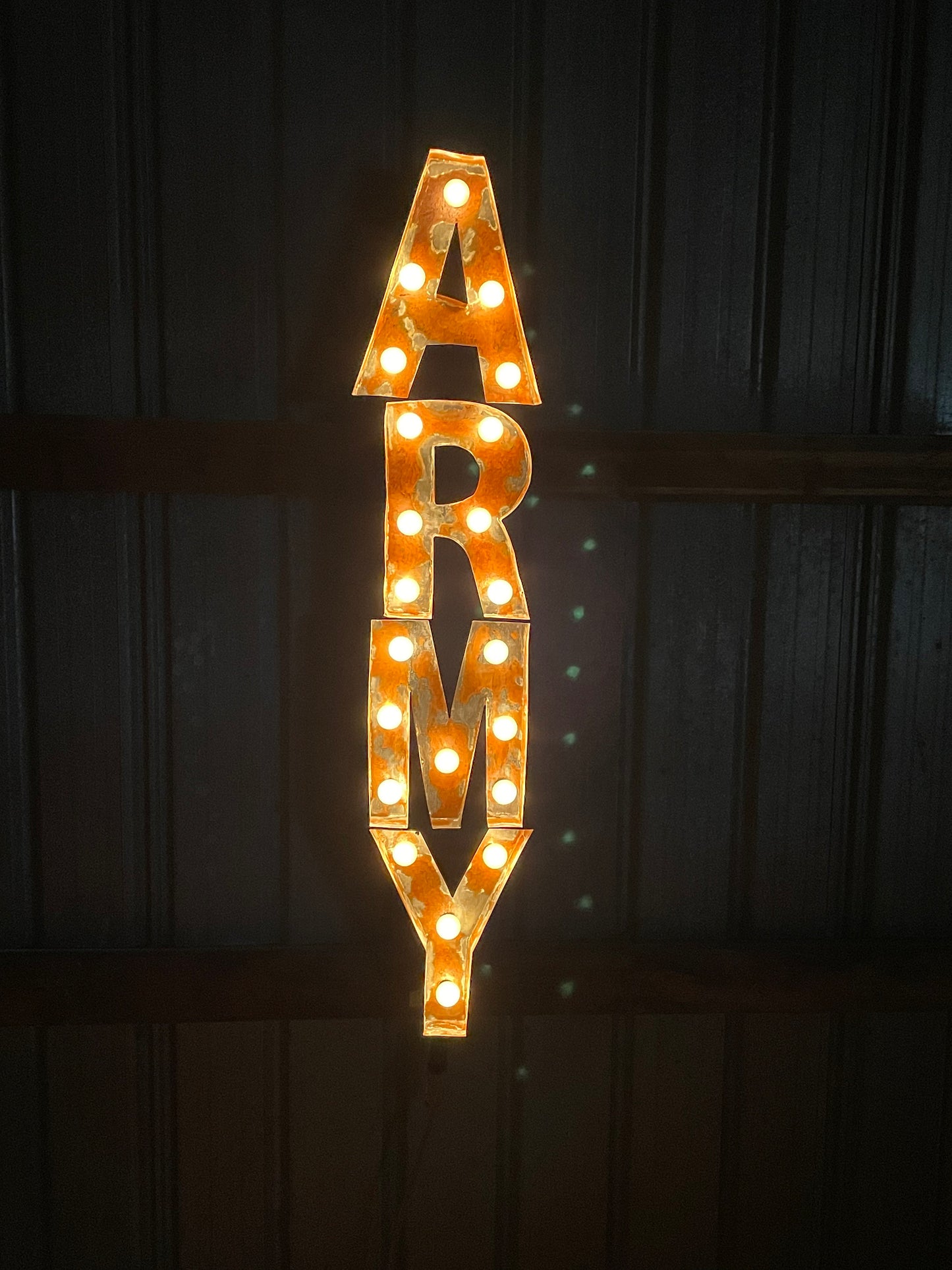 Distressed Lighted Veteran Signs