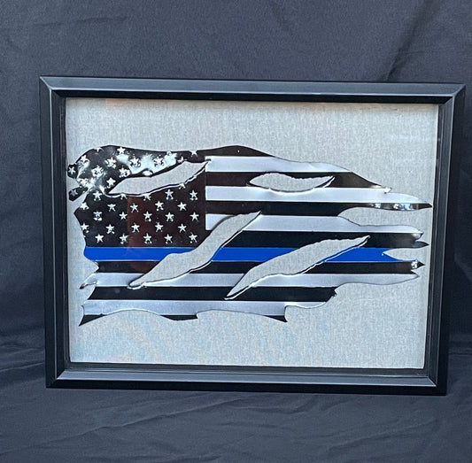 Distressed Blue Line American Flag