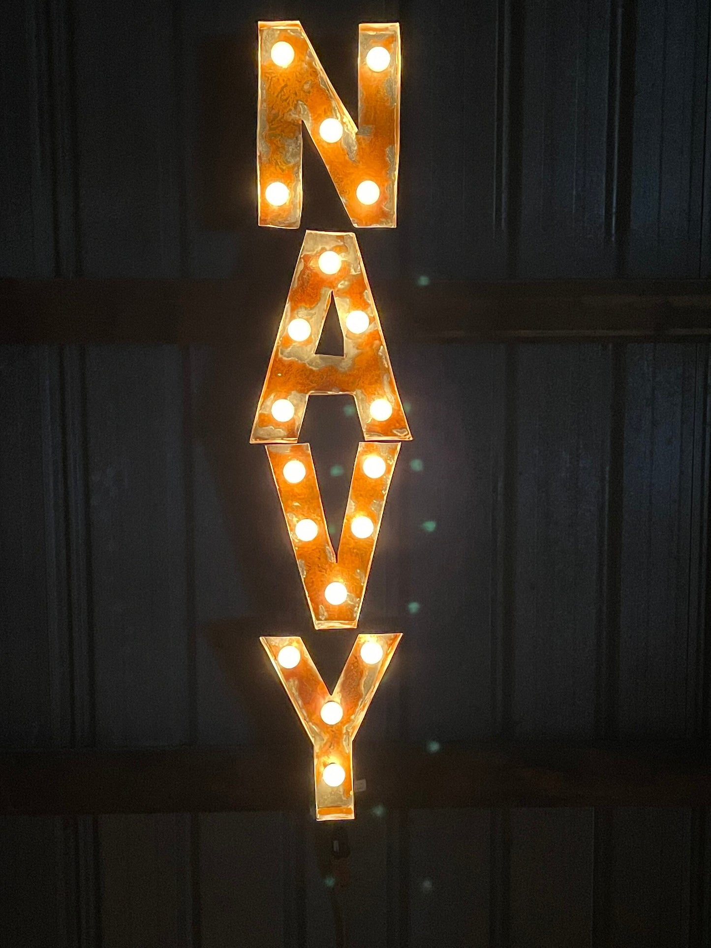 Distressed Lighted Veteran Signs