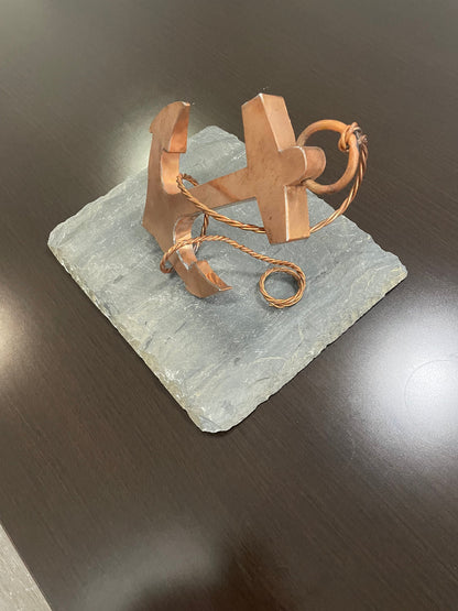 Copper Anchor Sculpture